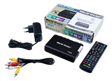 Ресивер  эфирный HD (DVB-T2)          World-Vision   T126   пласт, диспл, бп 12В,кнопки, шнурRCA /20