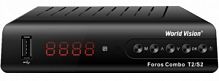 Ресивер  эфирный HD (DVB-T2)          World-Vision  FOROS Combo T2/S2/С   пласт, кнопки, бп 5 В, АС3