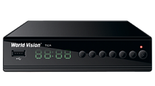 Ресивер  эфирный HD (DVB-T2)          World-Vision T62A LE Т2+С:метал,кнопки,диспл,wi-fi, шнурRCA/20