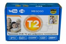 Ресивер  эфирный HD (DVB-T2)  "Т2"  Т2  (пласт.,дисплей, клавиши, кабель, YouTube,MeGoGo)